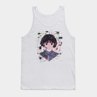 Enter the Digital Realm: Cyberpunk Aesthetics, Mind-Bending Anime, and Futuristic Manga Art Tank Top